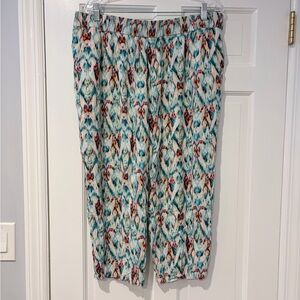 ZARA Printed Elastic Waist Cropped Pants – Size XXL